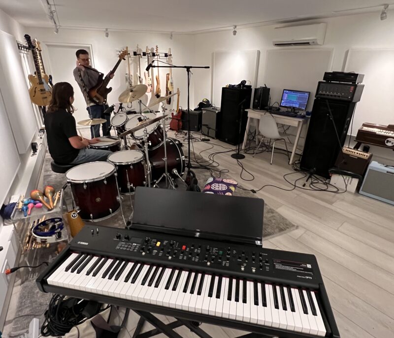 Home studio jam session