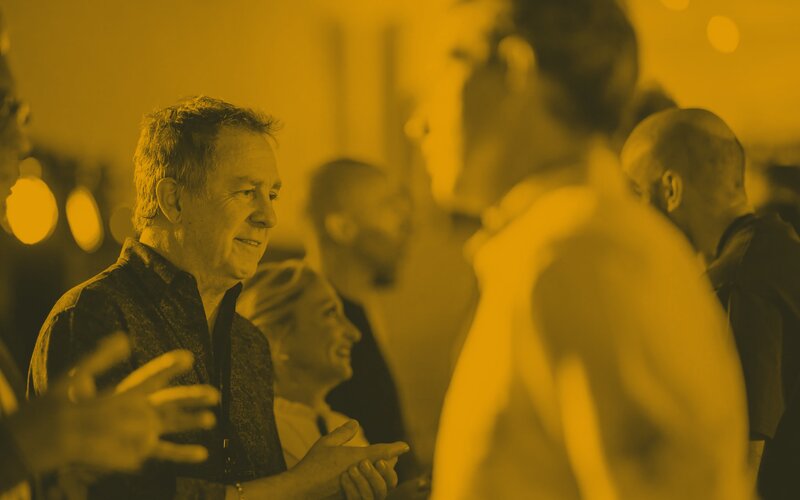 In conversation at a conference